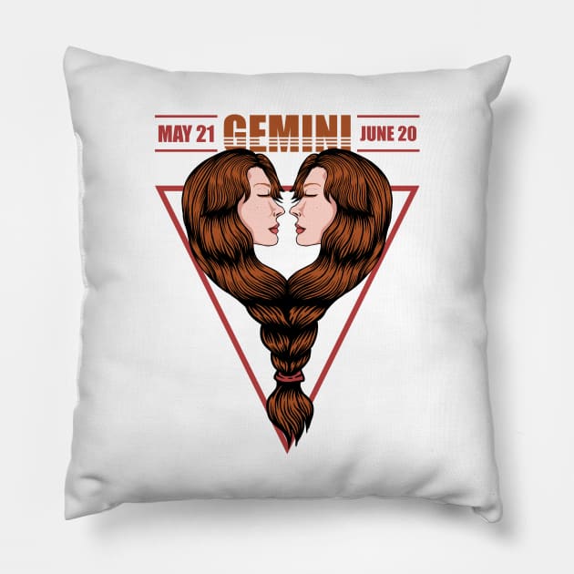 Gemini Zodiac Symbol Pillow by Utopia Shop