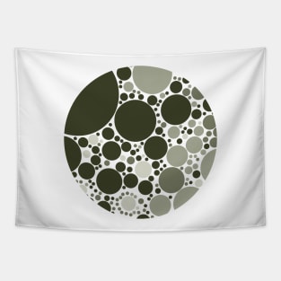 Minimal Olive Grey Polka Dots Circle Design Tapestry