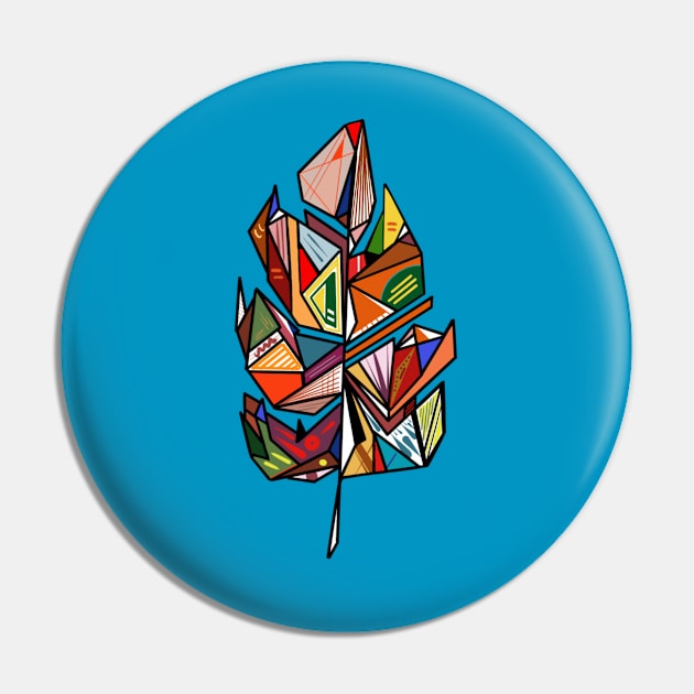 Colorful feather leaf Pin by Uwaki