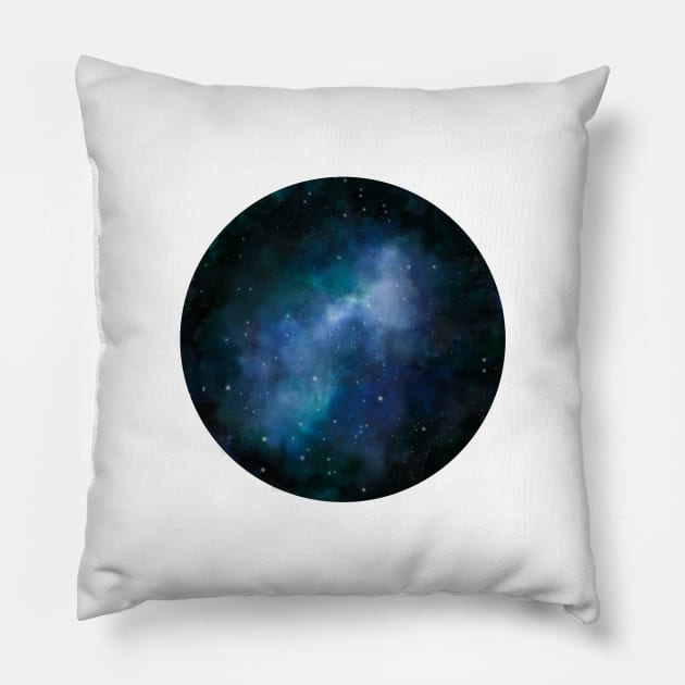 Blue galaxy Pillow by RosanneCreates