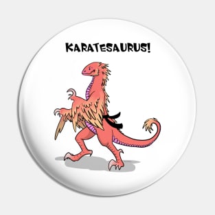 Karatesaurus - orange for bright backgrounds Pin