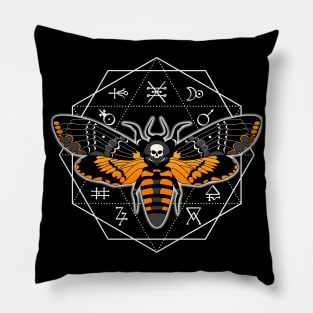 Deathshead Moth Alchemy circle Pillow