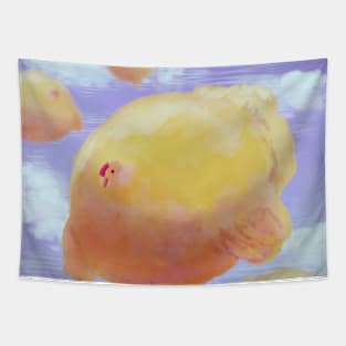 Fluffy Chicken Rain Tapestry