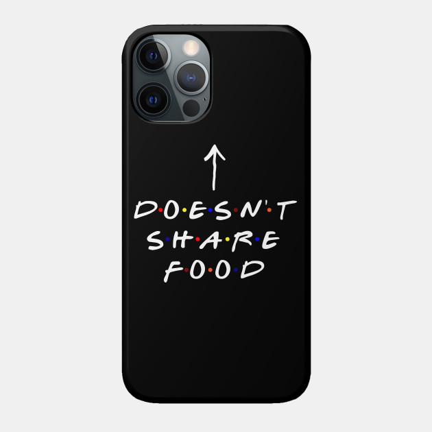 [Insert Name] doesn't share food! (White Text) - Friends - Phone Case