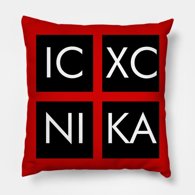 Jesus Christ Conquers ICXC NIKA Pillow by TheCatholicMan