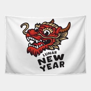 Dragon lunar chinese new year 2024 cartoon Tapestry