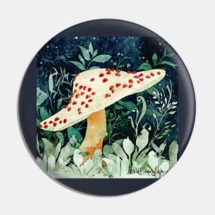 Ladybug Mushroom Negative Painting Pin