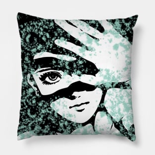 Punk Fashion Style Mint Green Glowing Girl Pillow