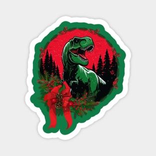 Dinosaur Christmas Magnet