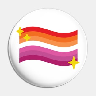 Lesbian Pride Flag Sparkle Emoji Pin