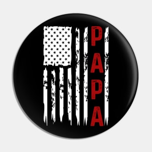 Proud Papa Flag Funny Fathers Day 2024 From Grandchildren Pin