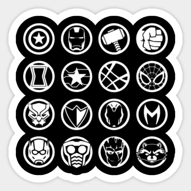 Avengers Infinity War Heroes Icon Infinity War Sticker Teepublic