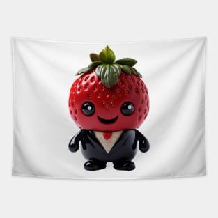 Cute Kawaii Office Strawberry wearing Suit Tapestry