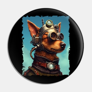 Aviator Steampunk Dog Pin