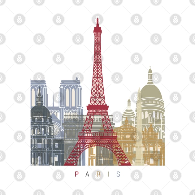 Paris skyline poster by PaulrommerArt