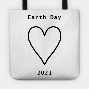 Black Line Heart for Earth Day 2021 Tote