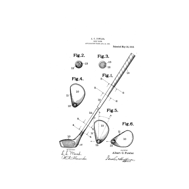 Golf Patent Drawing by skstring