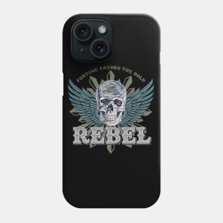 REBEL Skull Emblem - Fortune Favors The Bold Phone Case