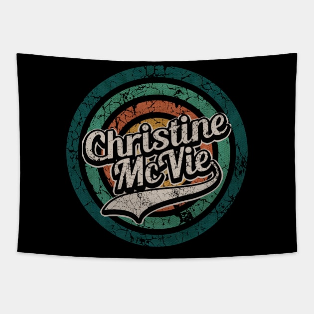 Christine McVie // Retro Circle Crack Vintage Tapestry by People Mask