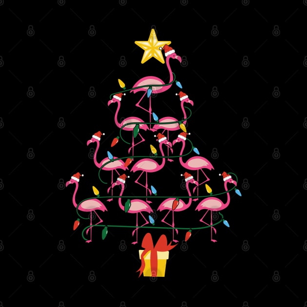 Funny Flamingo Christmas Tree by MZeeDesigns