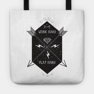 Work Hard Play Hard Black Tote