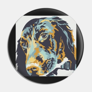 Rocket the Spaniel in retro colours Pin