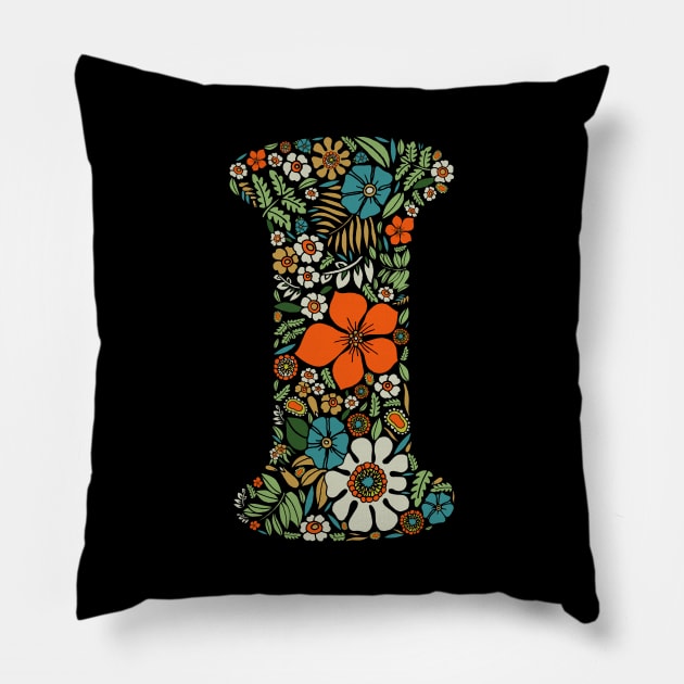 Hippie Floral Letter i Pillow by zeljkica