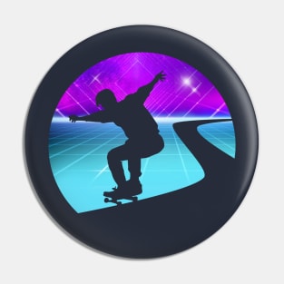 Skaterboard Eighties Retro Design Pin