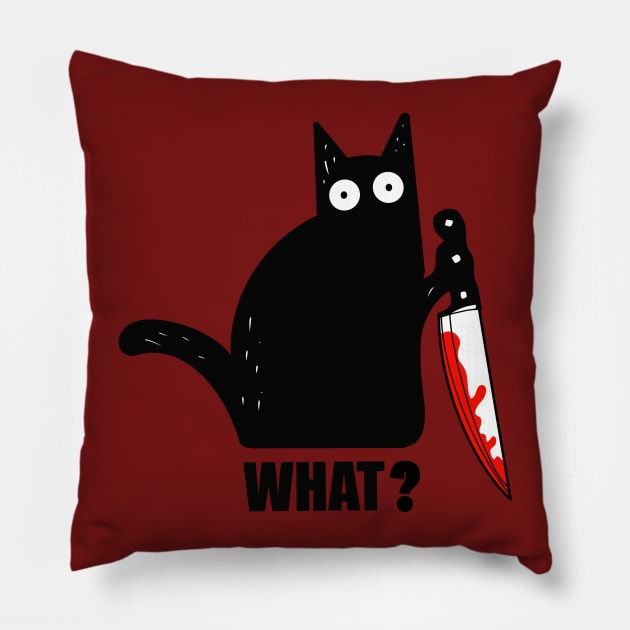 Spooky Lockdown Cat Pillow by MotorManiac