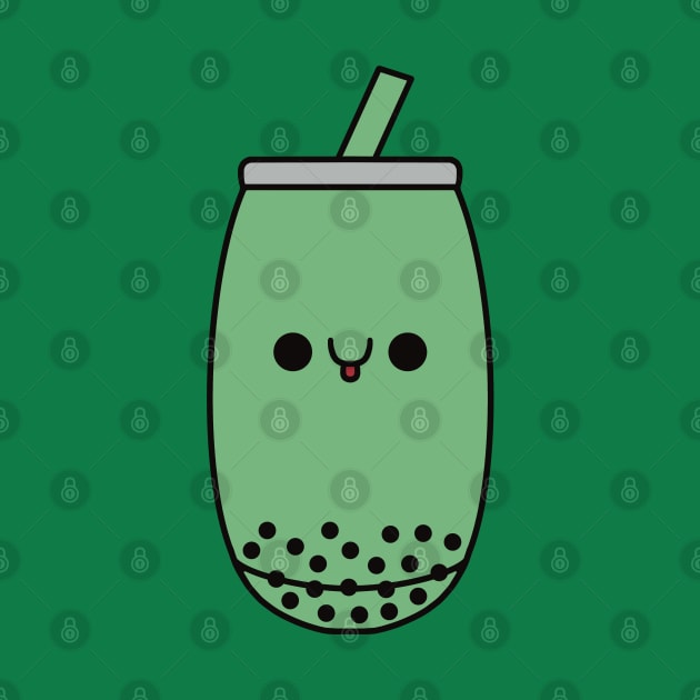 Cute Kawaii Honeydew Bubble Tea by KawaiiByDice