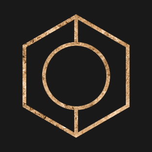 Gold Geometric Glyph Mandala Sigil Rune Sign Seal  -  413 T-Shirt