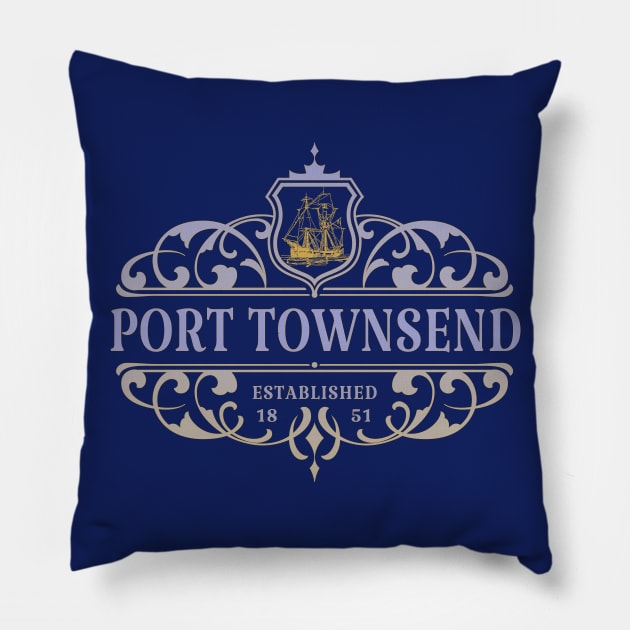 Port Townsend Washington Charming Victorian Seaport Pillow by Pine Hill Goods