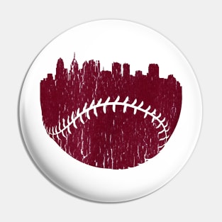 Philadelphia PA Cityscape Baseball Retro Pin