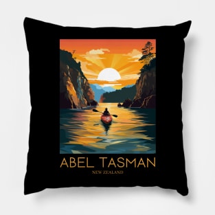 A Pop Art Travel Print of Abel Tasman National Park - New Zealand Pillow