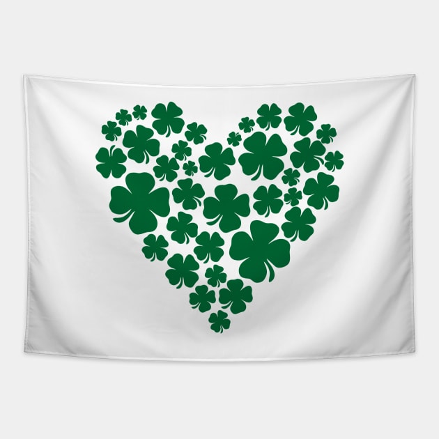 Shamrock Heart - St Paddys Tapestry by Jerry After Young