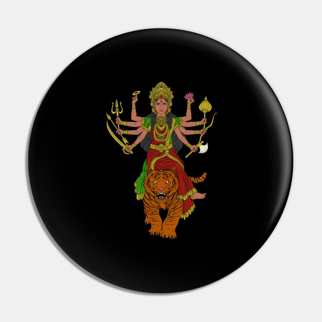 Hindu God - Durga Pin by Modern Medieval Design