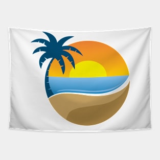 Beach Sunset Tapestry