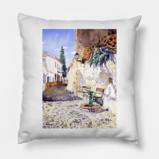 The Fountain Of The Poppy, Sacromonte, Granada Pillow