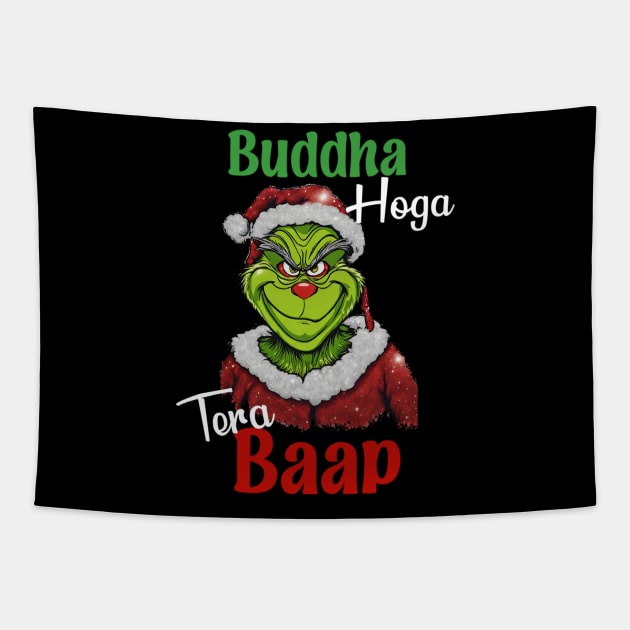 Desi Grinch, Desi Christmas, Bollywood, Indian movie Dialogue Tapestry by Swag Like Desi