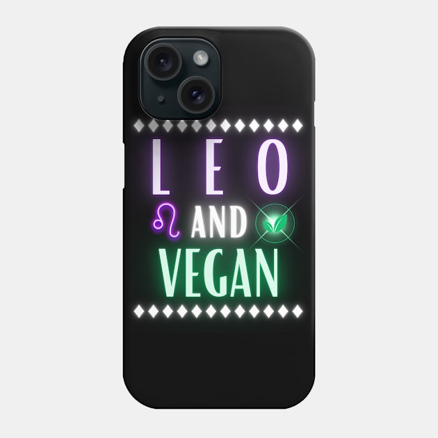 Leo and Vegan Retro Style Neon Phone Case by MysticZodiac