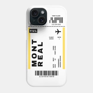 Montreal Boarding Pass Québec, Canada Destination Ticket Phone Case