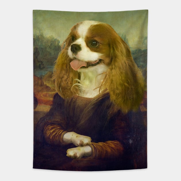 Mona Lisa Cavalier King Charles Spaniel Tapestry by luigitarini