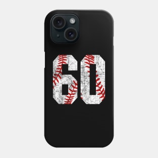 Vintage #60 Baseball Laces Baseball Mom Jersey Love Baseball Phone Case