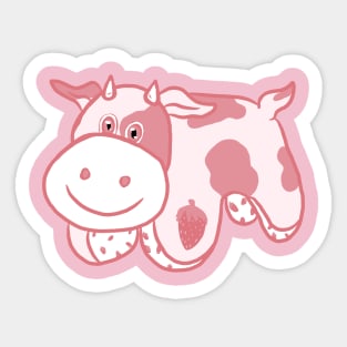 Strawberry Cow Print Light Pink Sticker for Sale by mmirandalaurenn