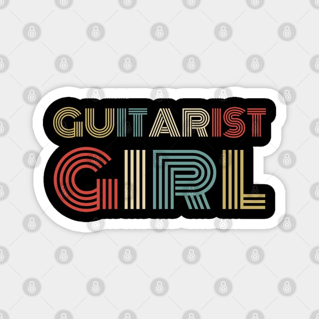 Guitarist girl retro vintage design . Perfect present for mother dad friend him or her Magnet by SerenityByAlex