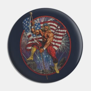 Flag Waving Patriot 1990 Pin