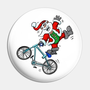 Santa riding a bike Pin