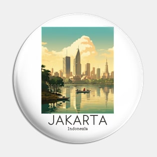 A Vintage Travel Illustration of Jakarta - Indonesia Pin