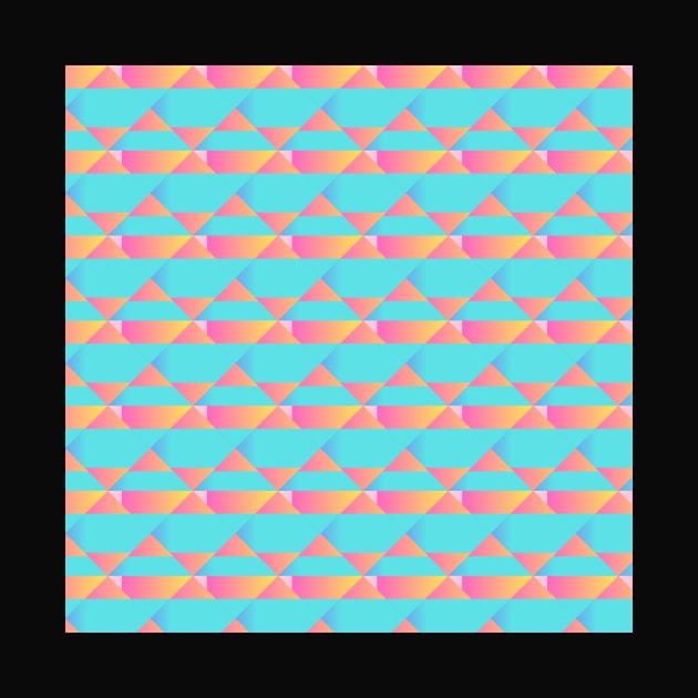 Triangle Turquoise Pink Geometric Original Pattern by Art And Doodle Co