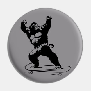 Gorilla Skating Pin
